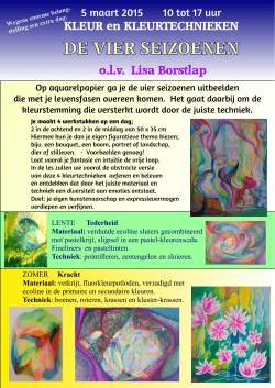 5 maart 2015 Kleurtechnieken - met Lisa Borstlap