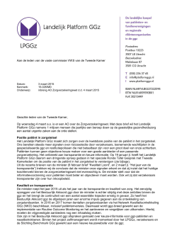 brief LPGGz aan Vaste Kamercommissie VWS d.d. 4 maart 2015