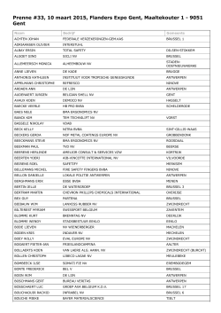 Lijst van deelnemers op 06/03/15