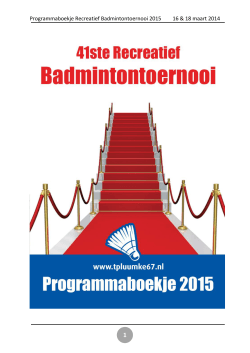 Programmaboekje Recreatief Badmintontoernooi 2015