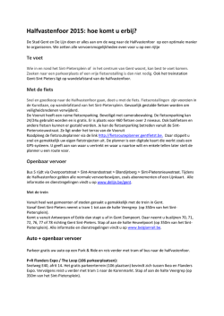 Halfvastenfoor 2015, hoe komt u erbij?