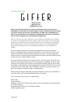maart 2015 t/m april 2015 Official Bio 2015 giftermusic.com info@