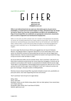 maart 2015 t/m april 2015 Official Bio 2015 giftermusic.com info@