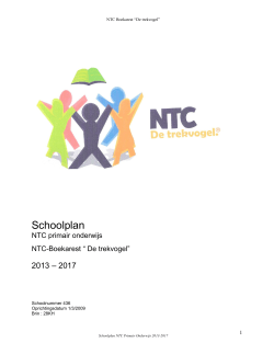 NTC Boekarest Schoolplan 2013-2017
