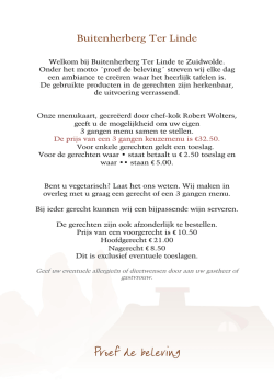 Dinerkaart - Buitenherberg ter Linde