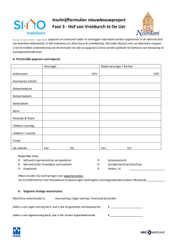 Inschrijfformulier appartementen sjalot fase 3
