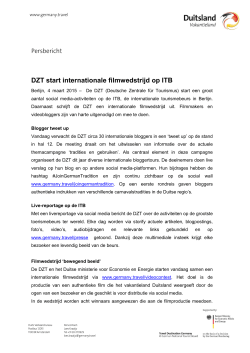 DZT start internationale filmwedstrijd op ITB