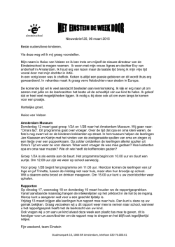 Nieuwsbrief 25, 06 maart 2015 Beste ouders/lieve