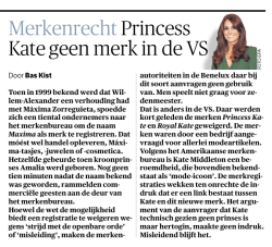 Princess Kate geen merk in de VS NRC 05-03-2015