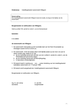 Instellingsbesluit - Gemeente Hillegom