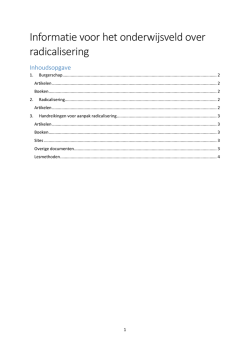 Informatie voor het onderwijsveld over radicalisering