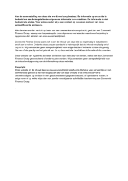 Disclaimer - Zonneveld Finance