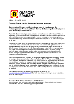 Persbericht: Omroep Brabant volgt de verkiezingen en uitslagen