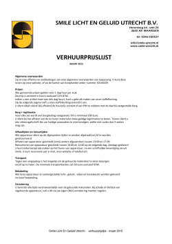 onze verhuurprijslijst - Smile Licht En Geluid Utrecht BV