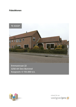 FidesWonen Emmastraat 22 3258 AH Den Bommel Koopsom