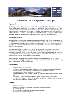 Vacature Linux Engineer / DevOps