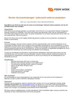 Senior Accountmanager / jobcoach externe projecten