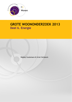 Grote Woononderzoek 2013. Deel 6. Energie