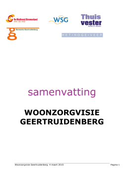 Samenvatting woonzorgvisie Geertruidenberg