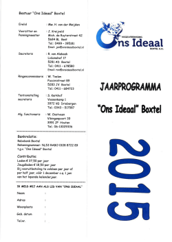 Jaarprogramma 2015 - Ons