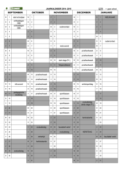 JAARKALENDER 2014 -2015 SEPTEMBER OKTOBER