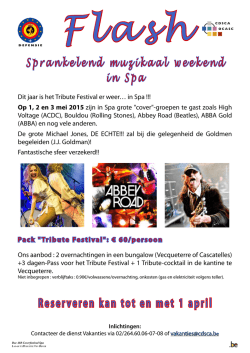het Tribute Festival er weer&hellip; in Spa