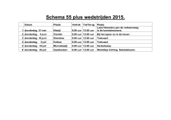 Schema 55 plus wedstrijden 2015.