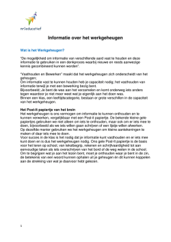 Informatie over het werkgeheugen