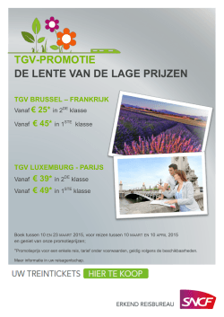 TGV-PROMOTIE DE LENTE VAN DE LAGE PRIJZEN - Voyages-sncf
