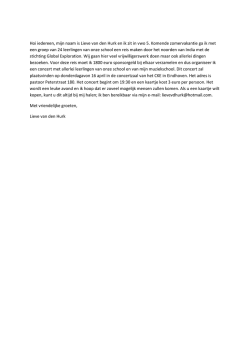 Hoi iedereen, mijn naam is Lieve van den Hurk en ik zit in vwo 5