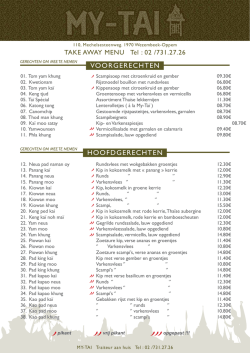 hier het volledige menu - My-Tai