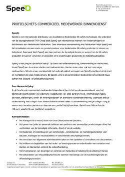 PROFIELSCHETS COMMERCIEEL MEDEWERKER BINNENDIENST