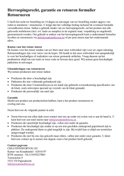 Herroepingsrecht, garantie en retouren formulier Retourneren