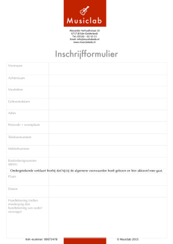 Inschrijfformulier