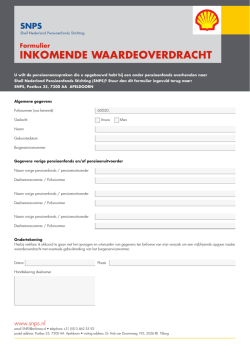 inkomende waardeoverdracht - Shell Nederlands Pensioenfonds
