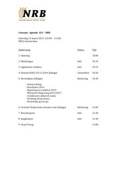 Concept: Agenda ALV - NRB Zaterdag 14 maart 2015 (10.00