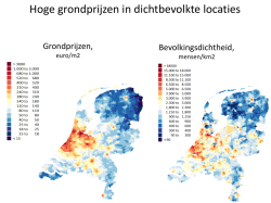 Hoge grondprijzen in dichtbevolkte locaties