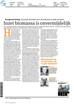 Inzet biomassa is onvermijdelijk