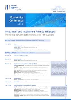 Economics Conference 2015 programme