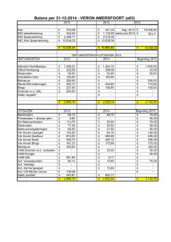 Balans 2014 en begroting 2015