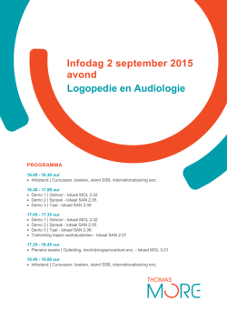 Infodag 2 september 2015 avond Logopedie en