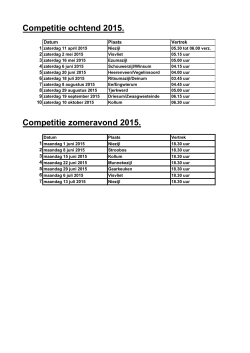 Competitie ochtend 2015. Competitie zomeravond 2015.