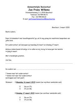 1A – Oudercontact - janfranswillemsschool