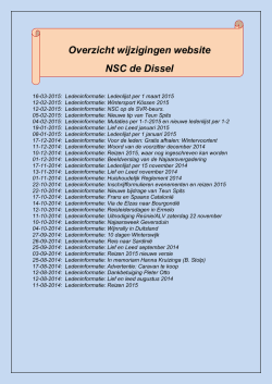 Overzicht wijzigingen website NSC de Dissel