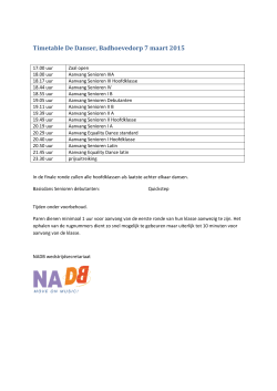 Timetable De Danser, Badhoevedorp 7 maart 2015