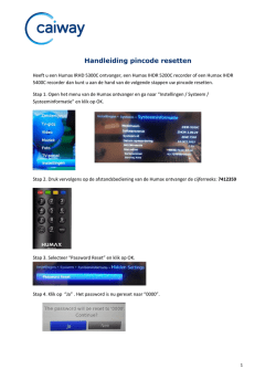 Handleiding pincode resetten