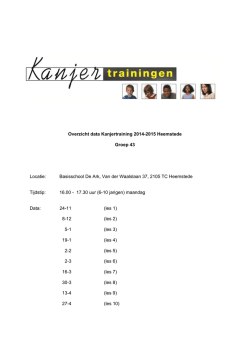 Overzicht data Kanjertraining groep 43 Heemstede aangepast