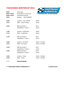 TIJDSCHEMA WINTERCUP 2015