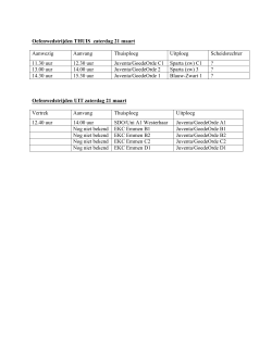 Oefenwedstrijden THUIS zaterdag 21 maart Aanwezig Aanvang