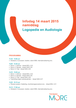 Infodag 14 maart 2015 namiddag Logopedie en